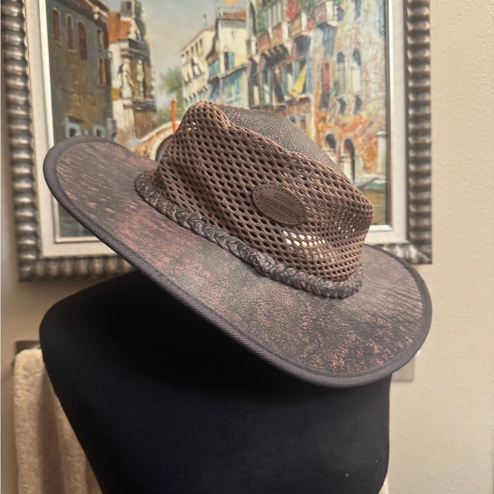 PUDNEY HATS Suede Antelope Leather Safari Hat with Mesh Sides South African Made